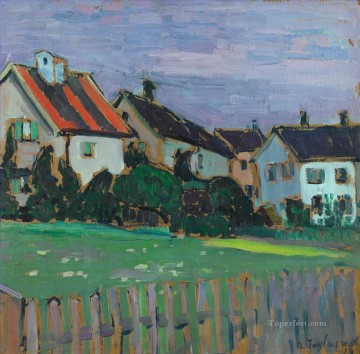  Houses Oil Painting - HOUSES WITH FRONT GARDENS Alexej von Jawlensky